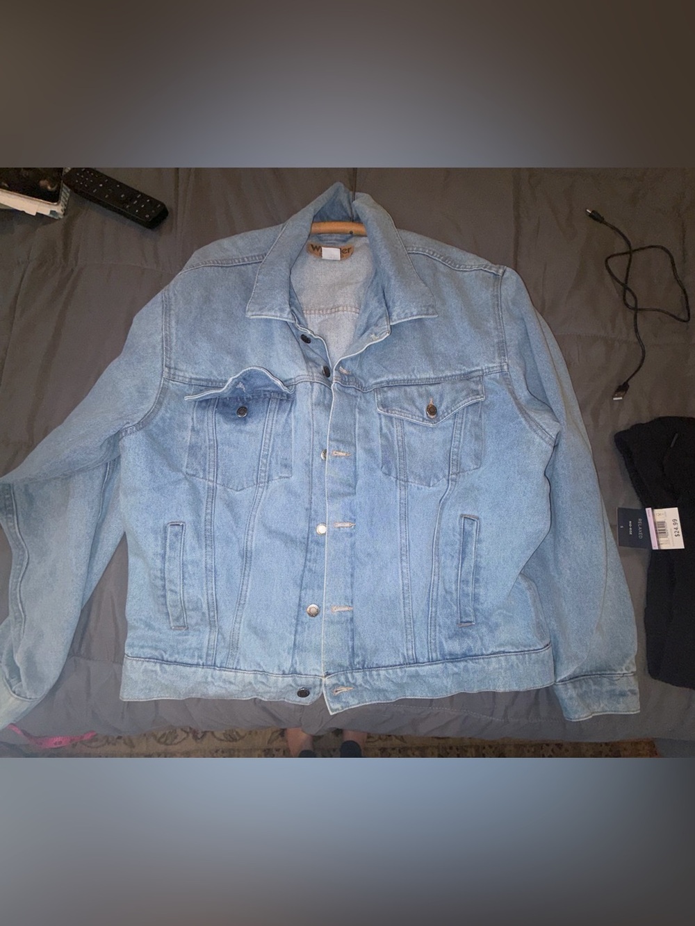 Vintage Wrangler Hero Light Wash Denim Jacket Oversized L/G 100% Cotton